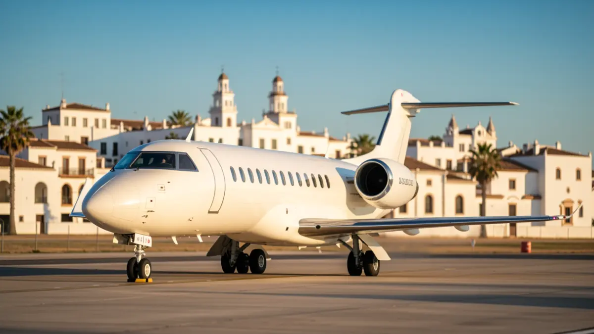 Imagen genérica de un jet privado en un aeropuerto andaluz.