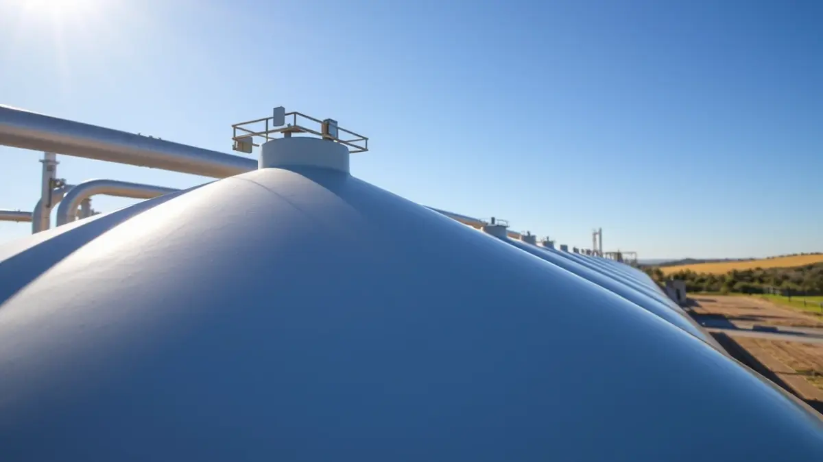 Image of a biogas plant in a rural setting.
