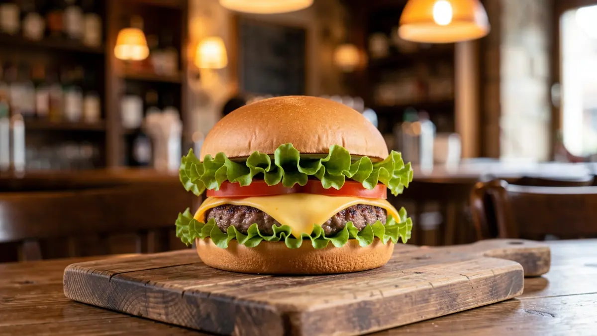 Primera imagen de una hamburguesa gourmet en un establecimiento de Ourense.