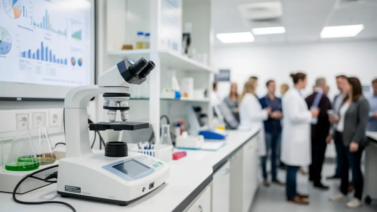 Imagen genérica de equipamiento de investigación médica en un laboratorio moderno.