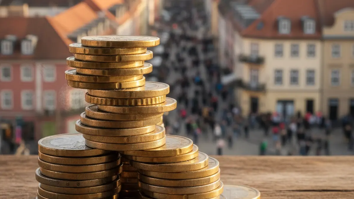 Imaxe xenérica de moedas de euro, simbolizando o aumento dos prezos do aluguer.