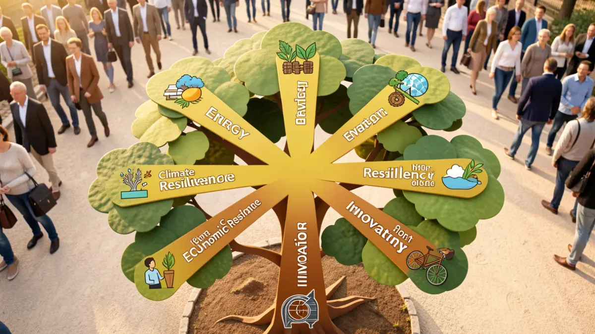 Generic image of PowerfulTree's new corporate branding, featuring a stylized tree with rays.