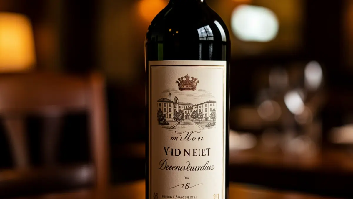 Primera imagen de una botella de vino recuperada tras un robo en un restaurante de Poio.