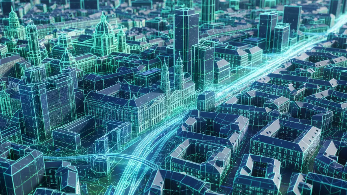 Imagen genérica de una representación digital en 3D de una ciudad.