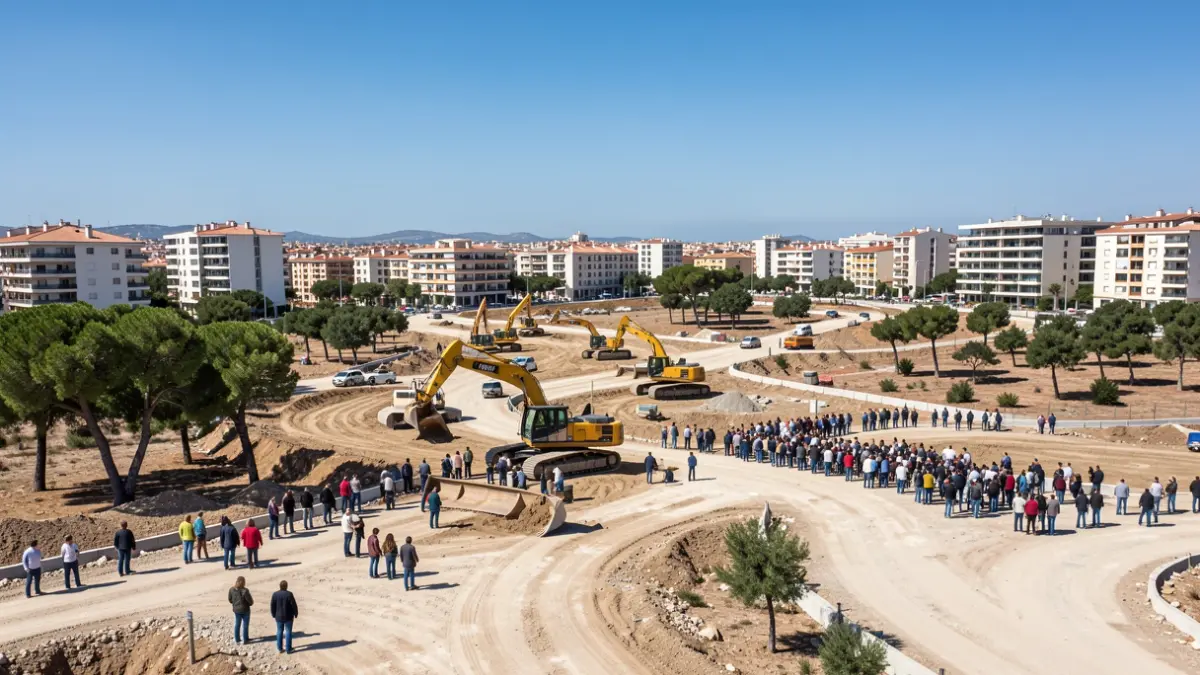 Generic image of urban development works in a Mediterranean city.