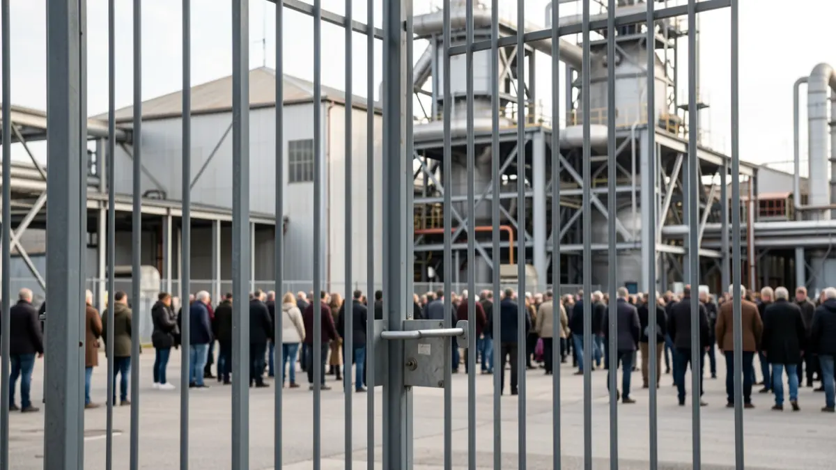 Entrance to the Sidenor industrial plant in Azkoitia.