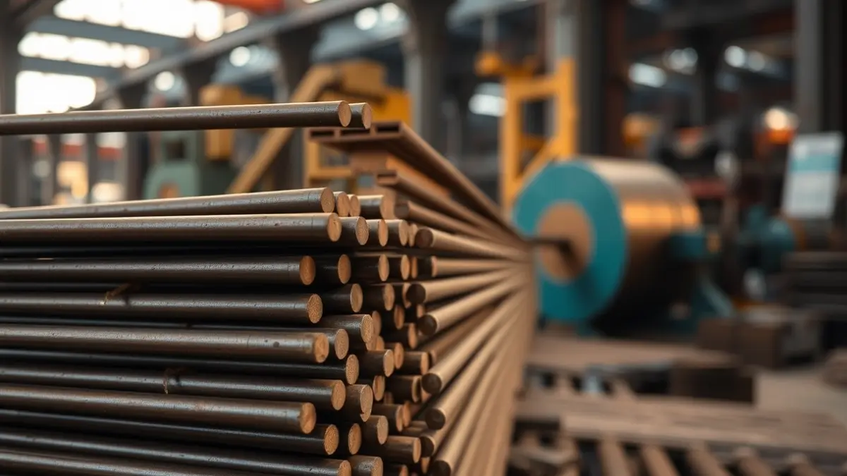 Imagen genérica de barras de metal en una planta siderúrgica.