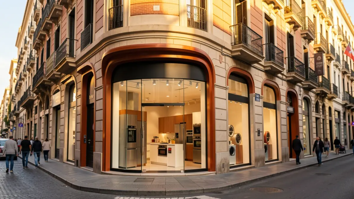 Imagen genérica de la fachada de una tienda insignia en Barcelona.