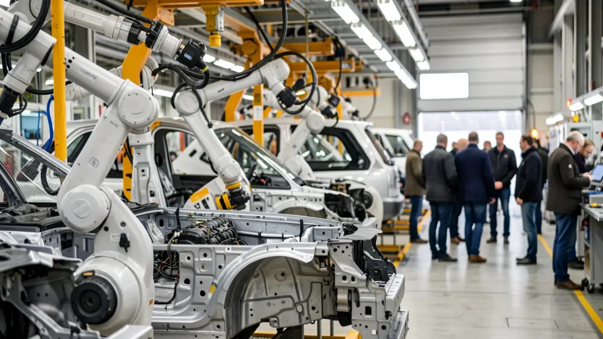 Imagen genérica de una cadena de montaje de automóviles moderna.