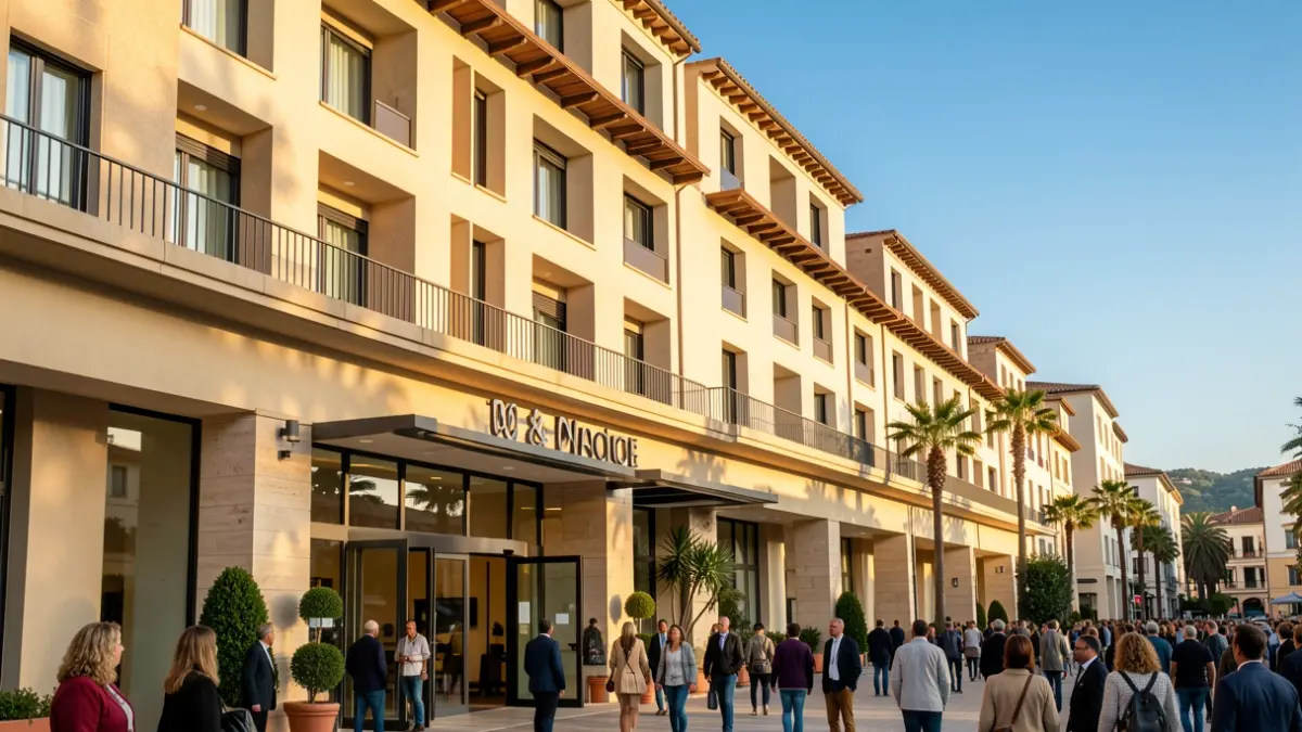 Generic image of a hotel with Mediterranean architecture.