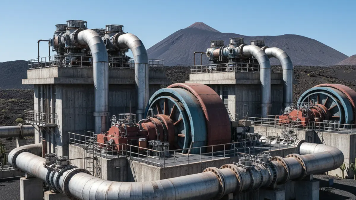 Imagen de una planta de emergencia energética en un entorno industrial.
