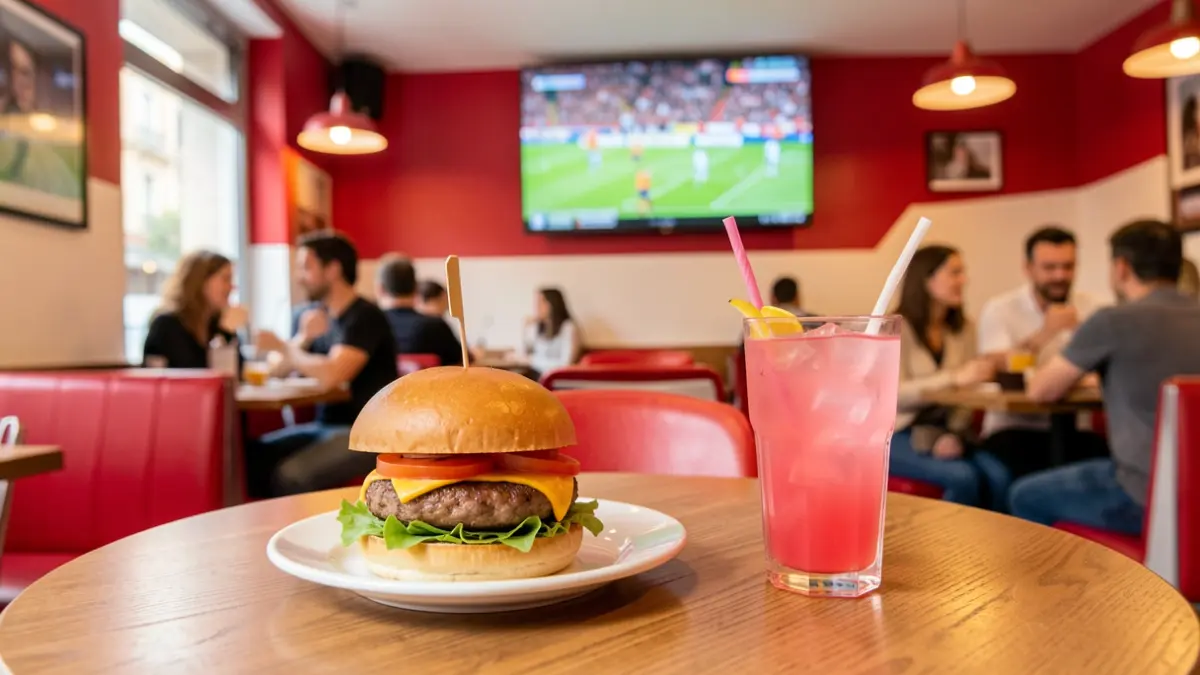 Imagen genérica de un nuevo local de comida con ambiente deportivo.
