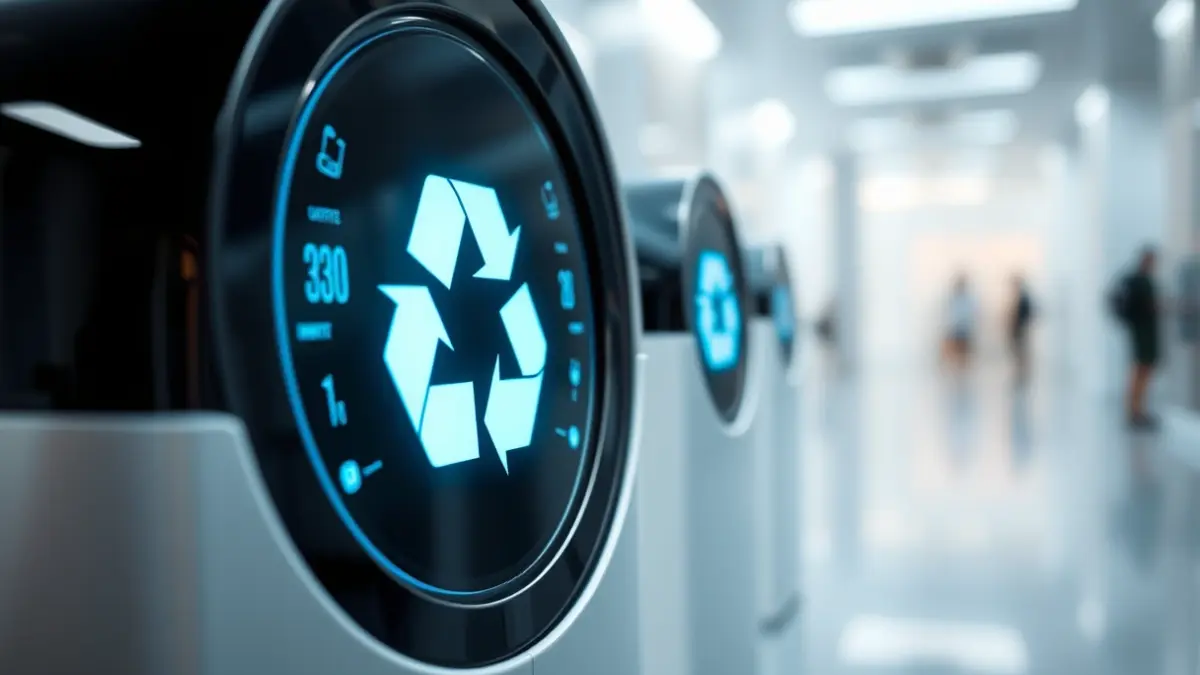 Generic image of a smart recycling bin with a digital display.