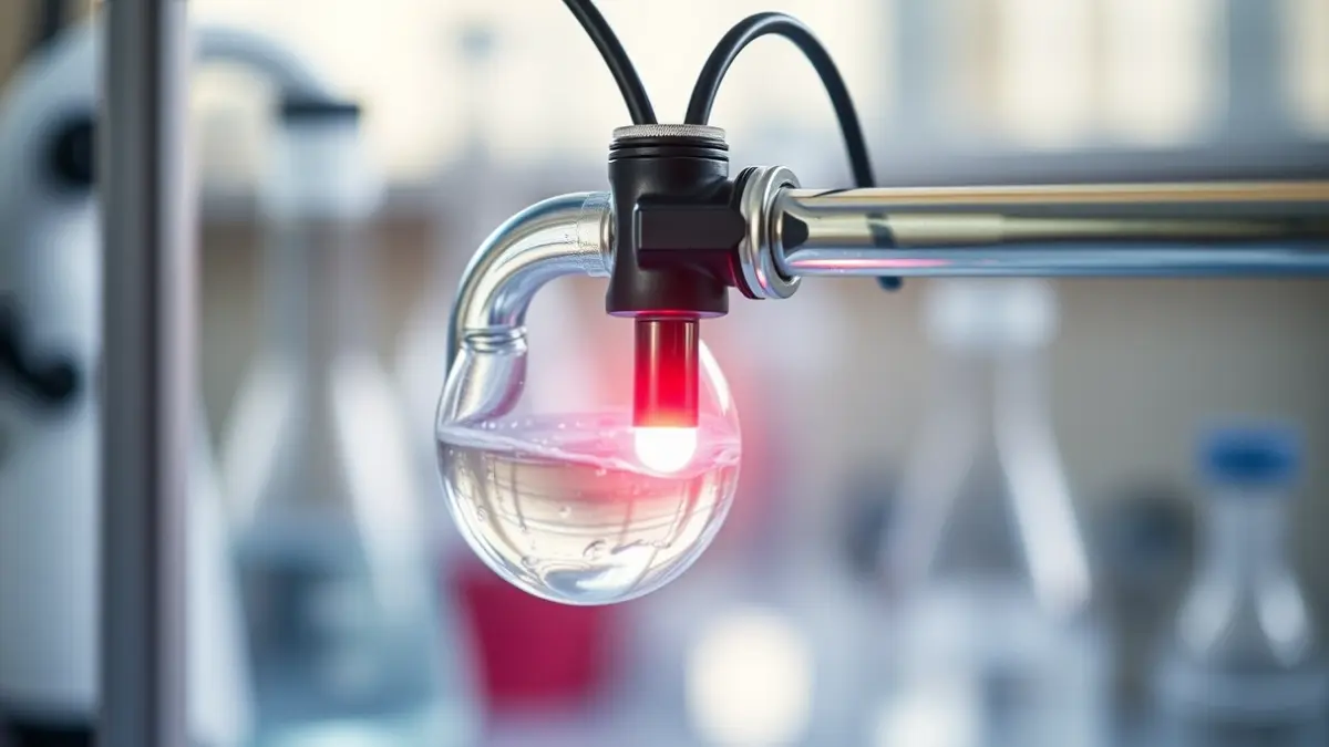 Image of a water pipe with a magnetic device, in a laboratory setting.