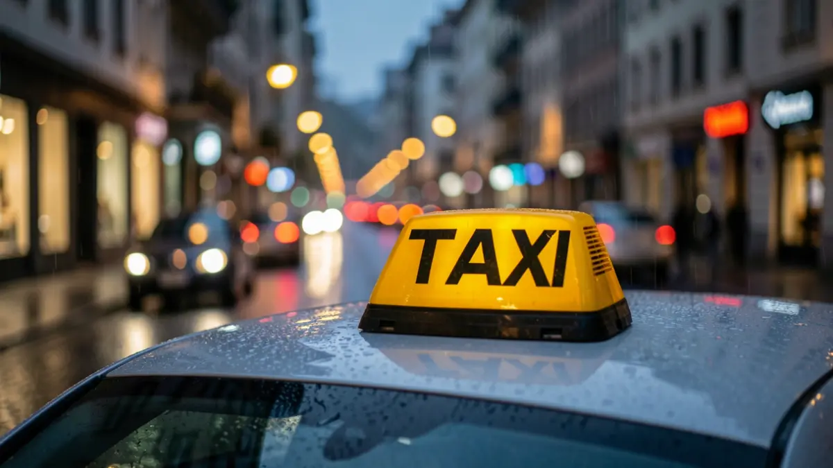 Imagen genérica de un servicio de taxi en una calle urbana.