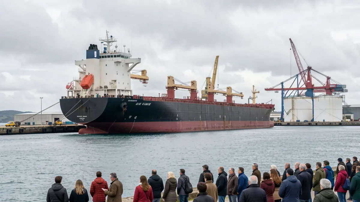 Imagen genérica de un petrolero atracado en un puerto industrial gallego.