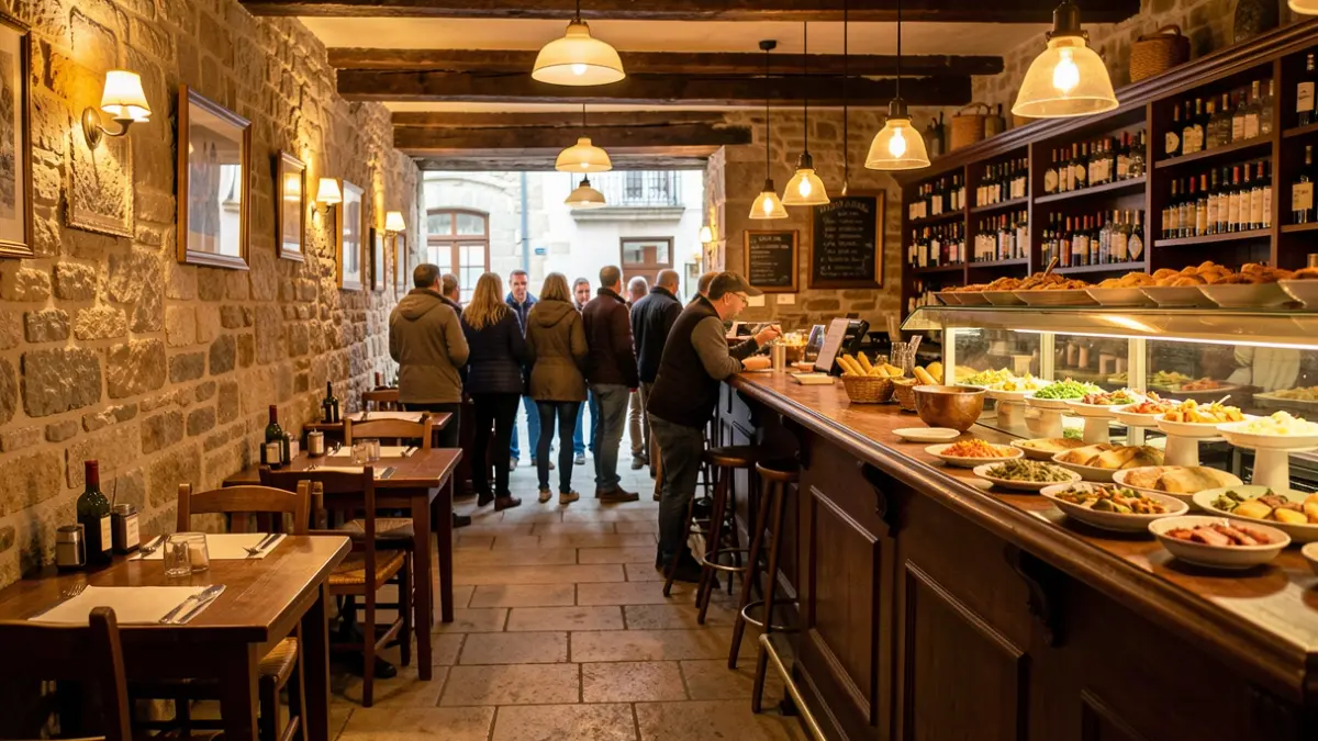 Imaxe xenérica dun bar de tapas acolledor en Lugo.