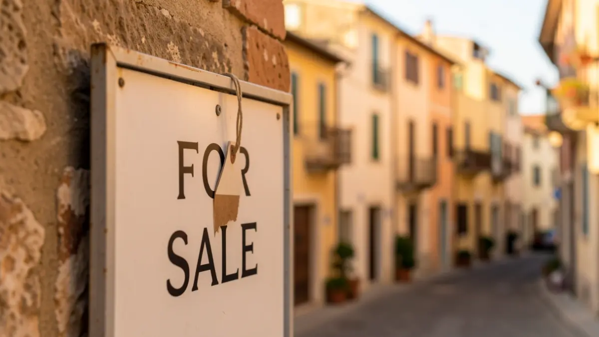 Imagen genérica de un cartel de 'Se Vende' en una zona residencial.