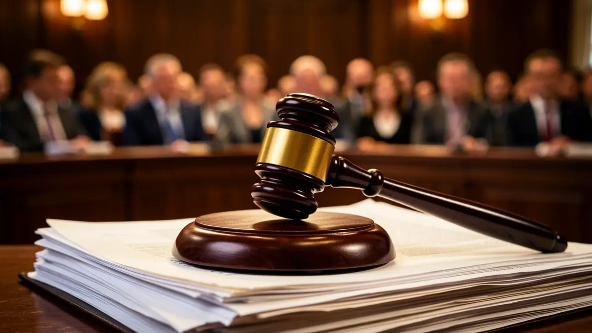 Generic image of a judge's gavel on legal documents.