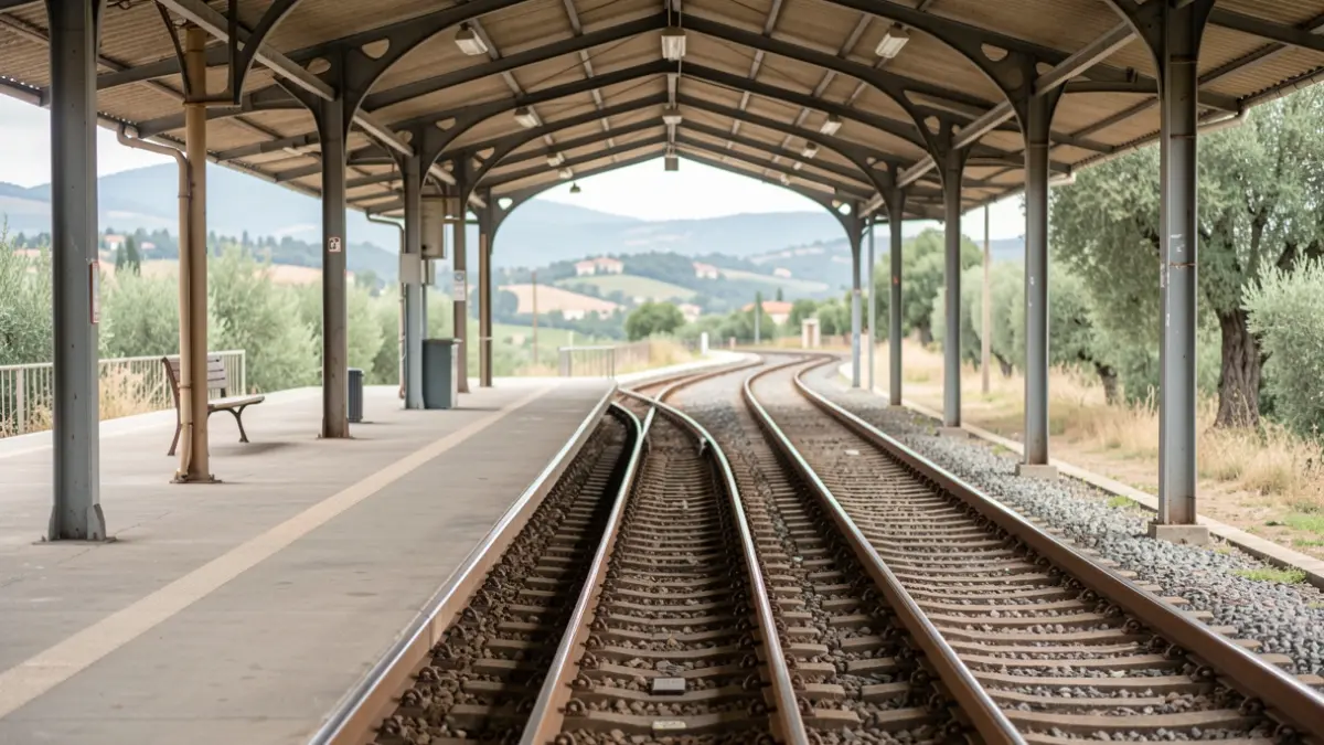 Imagen genérica de una plataforma ferroviaria con vías de tren.