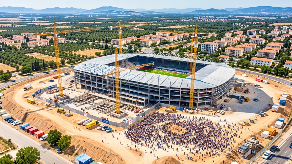 Imagen genérica de un complejo deportivo y de ocio en construcción.