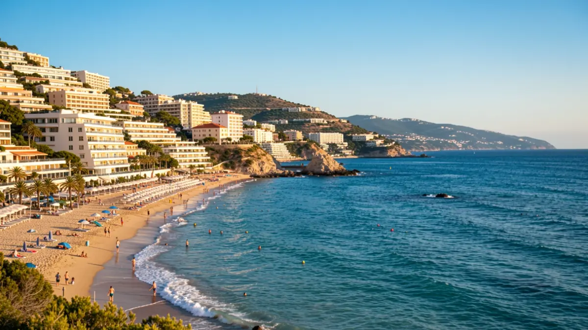 Imagen genérica de la costa mediterránea con hoteles.