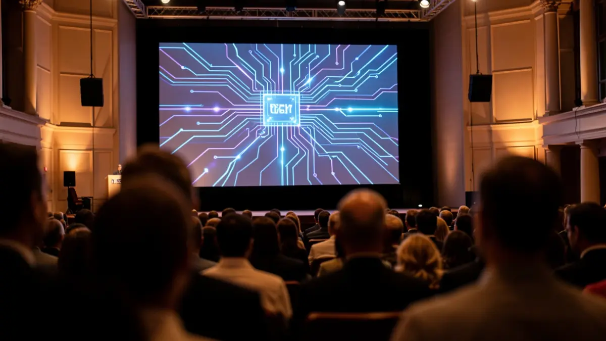 Imagen genérica de una presentación tecnológica en un auditorio.