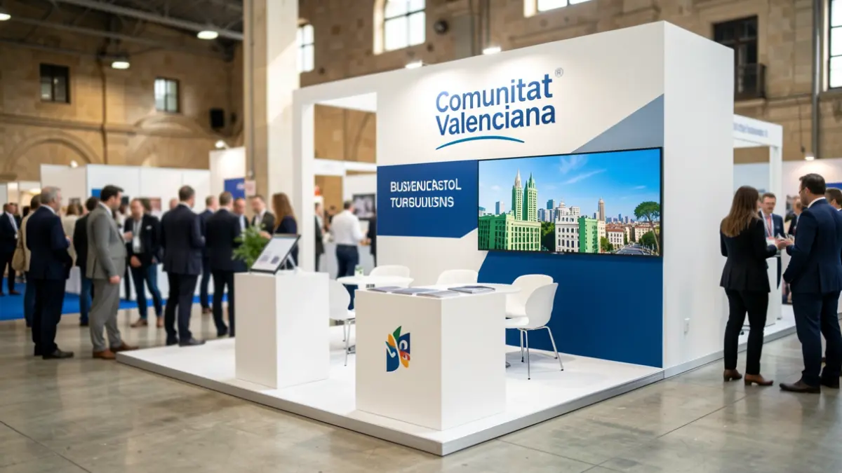 Generic image of a Comunitat Valenciana promotional booth at an international fair.