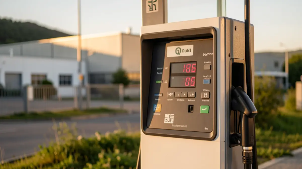 Bomba de combustible de una gasolinera desatendida en un polígono industrial gallego.