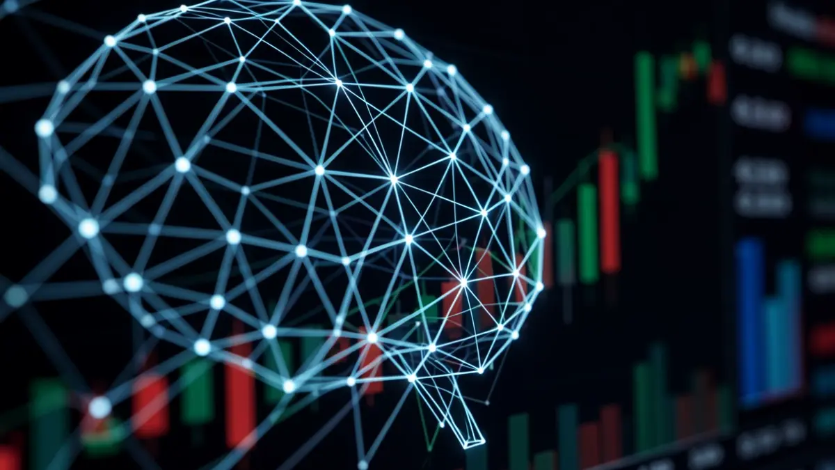 Generic image of artificial intelligence with glowing networks and nodes.