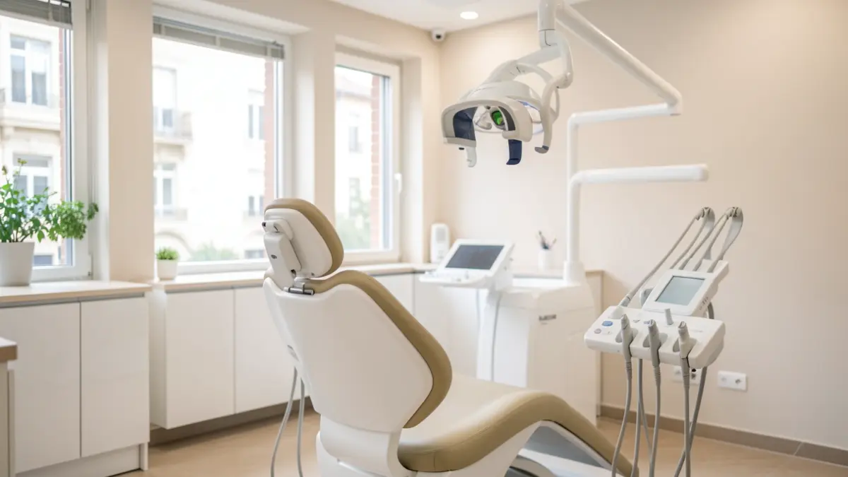 Imagen genérica de una clínica dental moderna en Bilbao, con tecnología avanzada y ambiente acogedor.