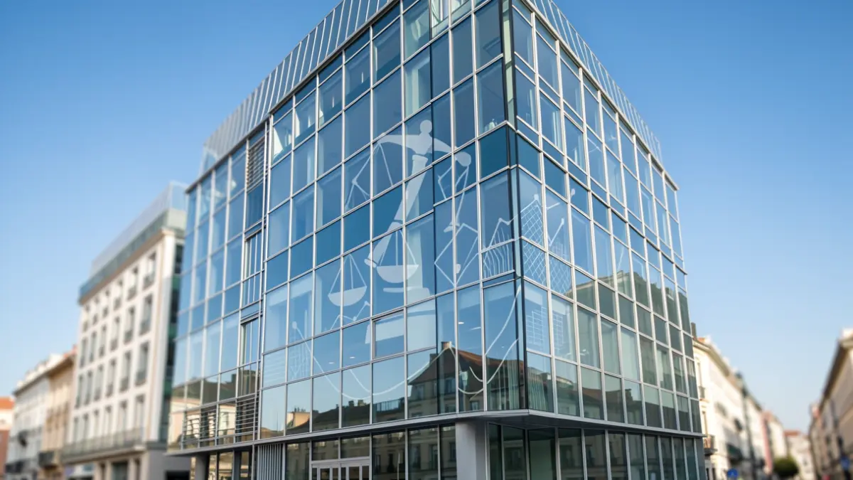 Facade of a modern office building in Madrid.