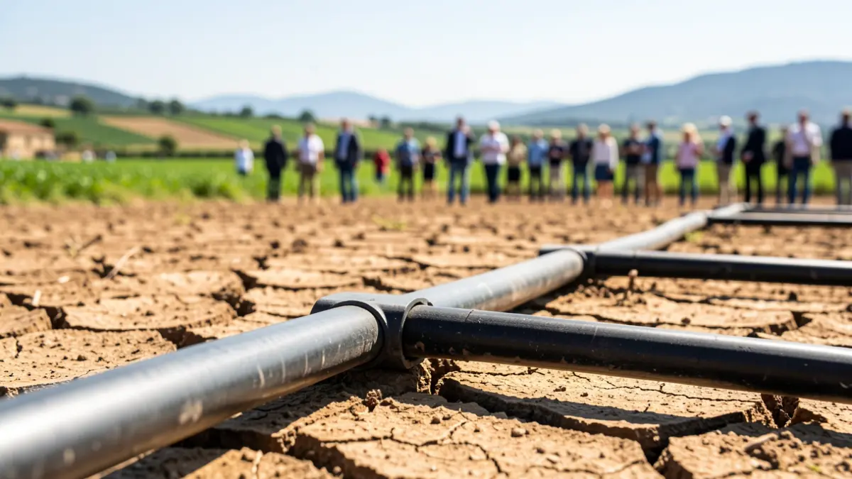 Imagen genérica de un sistema de regadío en un campo.