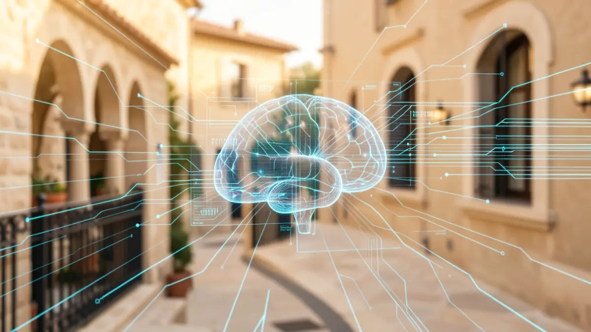 Imagen genérica de tecnología e inteligencia artificial con referencias a Cataluña.