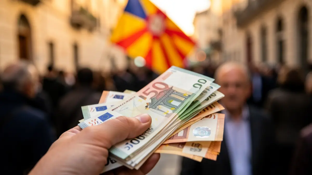 Imagen genérica de dinero europeo con la bandera catalana.