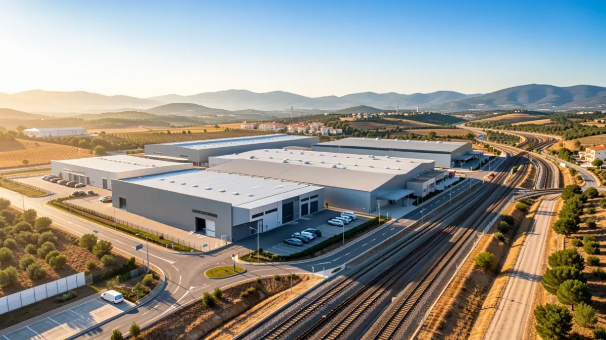 Imagen genérica de un parque industrial con infraestructuras en Cataluña.