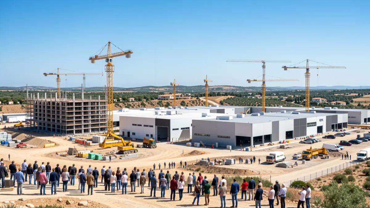 Generic image of a logistics park under construction.