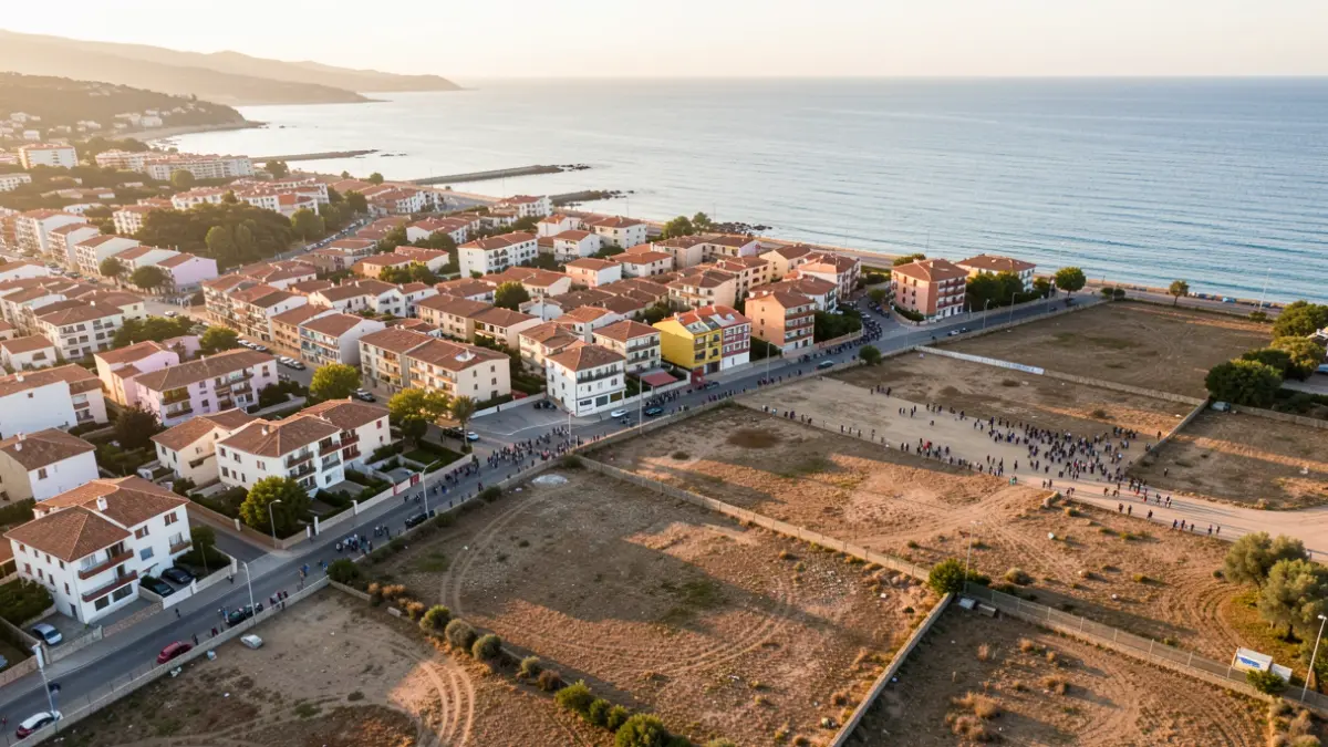 Imagen genérica de la costa de les Terres de l'Ebre con edificios residenciales.