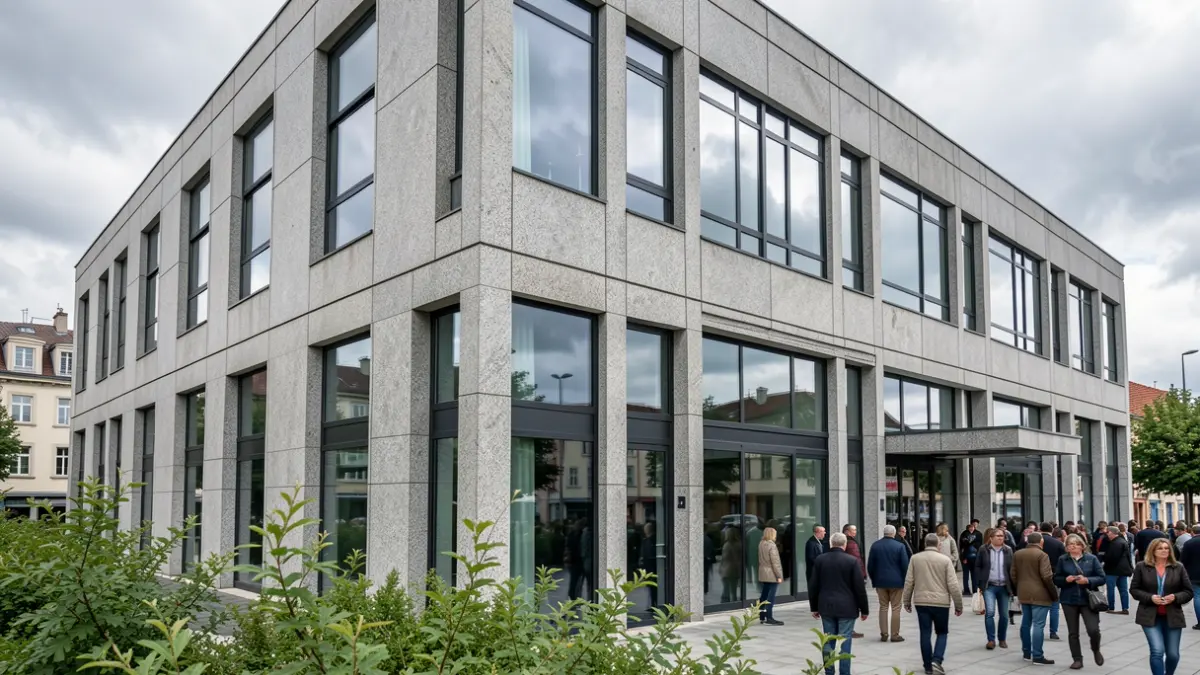 Imagen genérica de un edificio de oficinas moderno en Galicia.