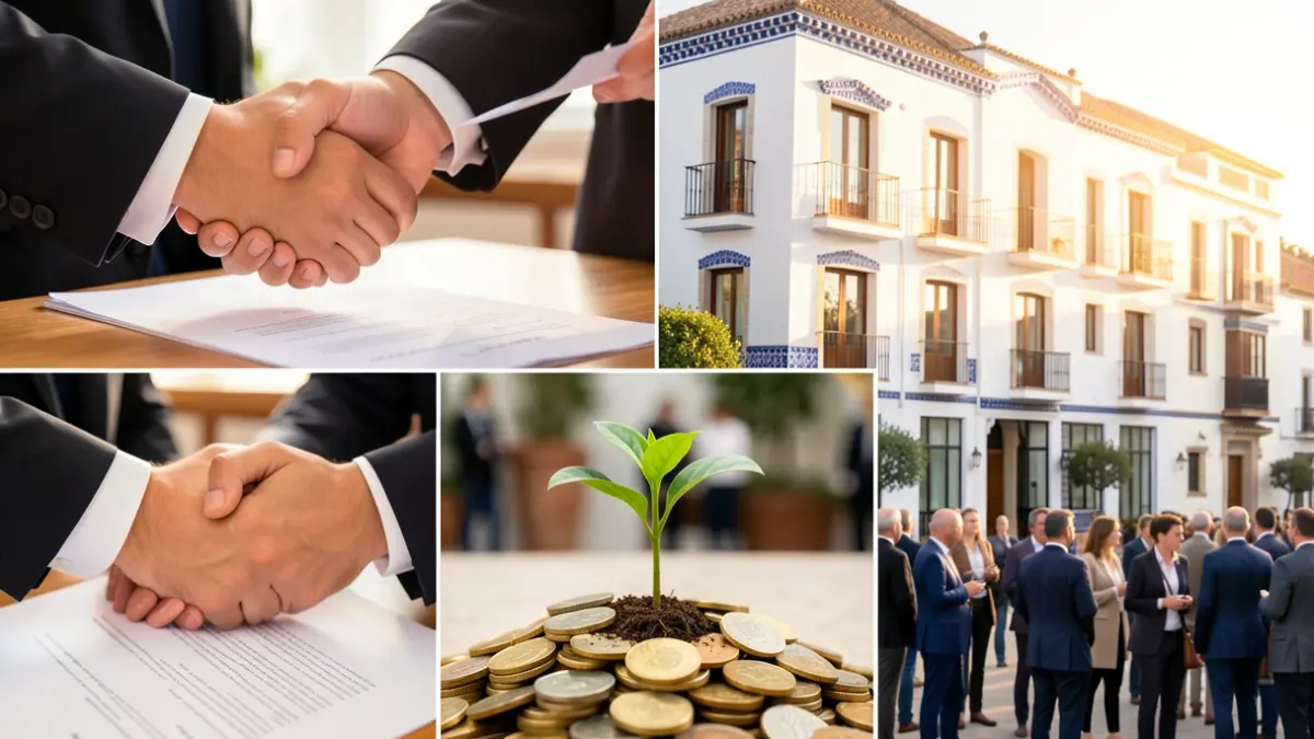 Image representing business growth and sector diversity, with elements of Andalusia.