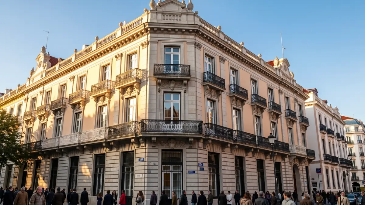 Facade of an institutional building in Madrid.