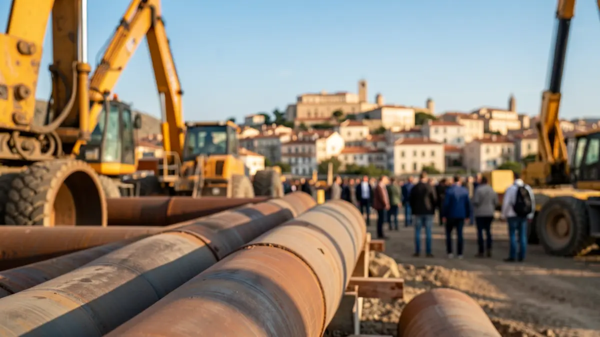 Imagen genérica de obras de infraestructuras en un entorno urbano mediterráneo.
