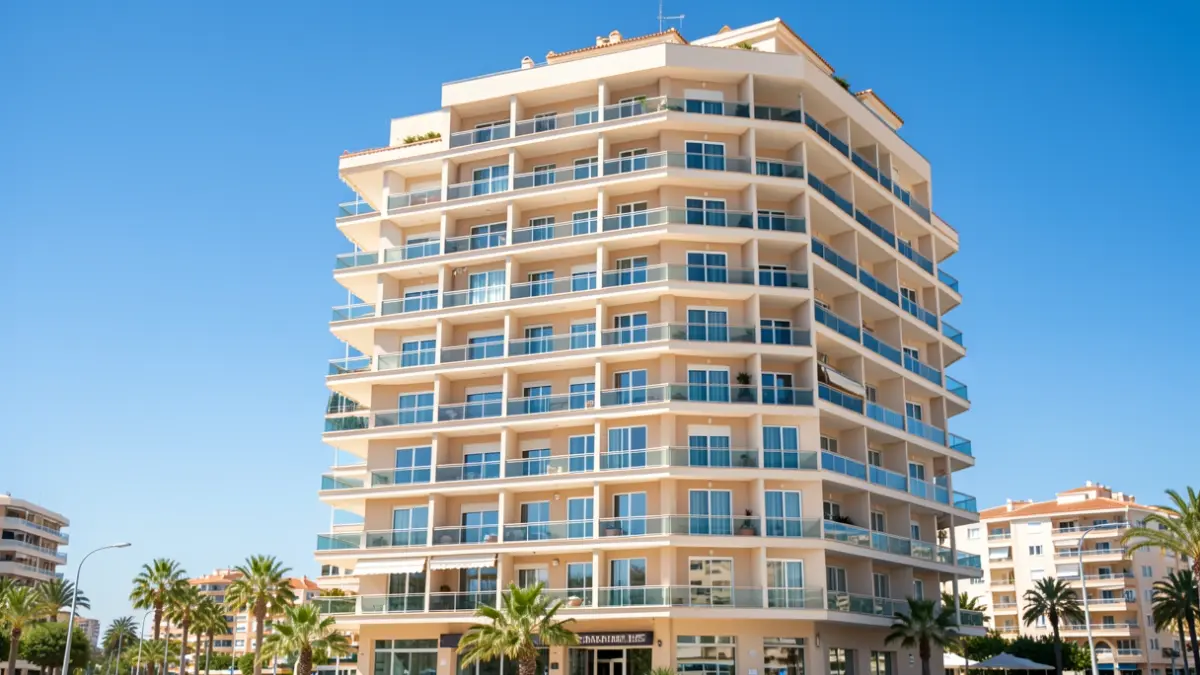Generic image of a tall hotel in Benidorm.