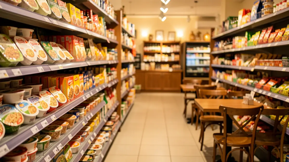 Generic image of a dining area within a supermarket.