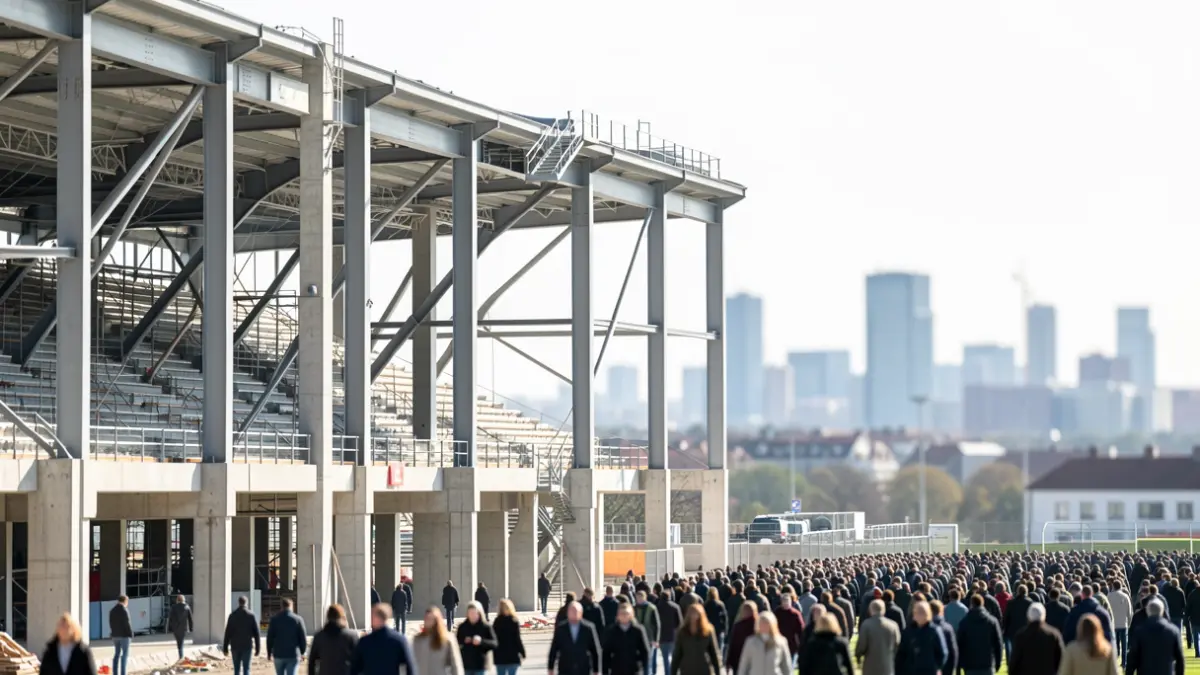 Generic image of a football stadium under construction.