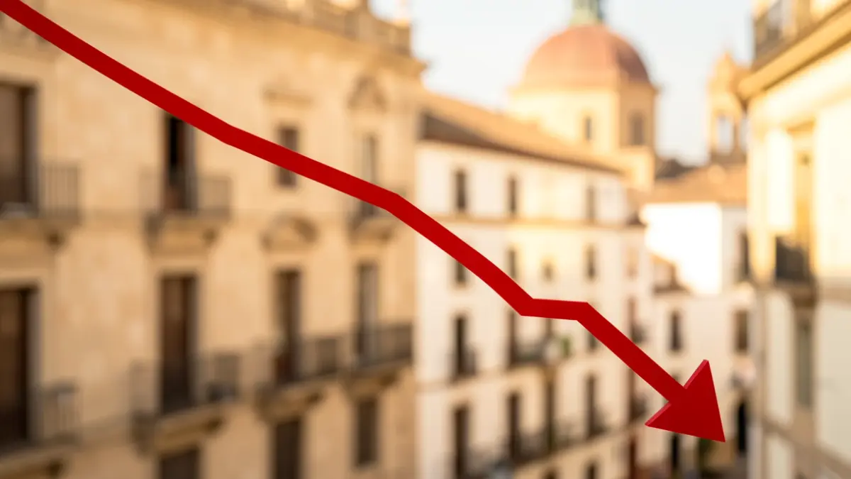 Generic graph showing unemployment decrease in Andalusia.