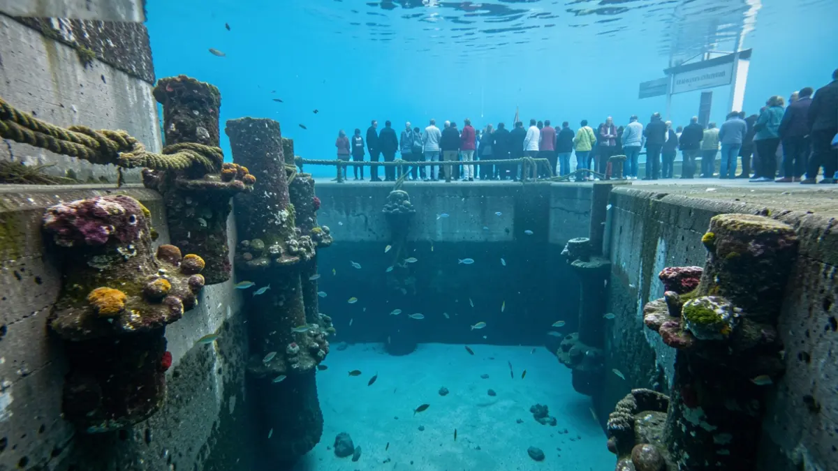 Underwater structures installed in the Port of Barcelona to regenerate marine life.