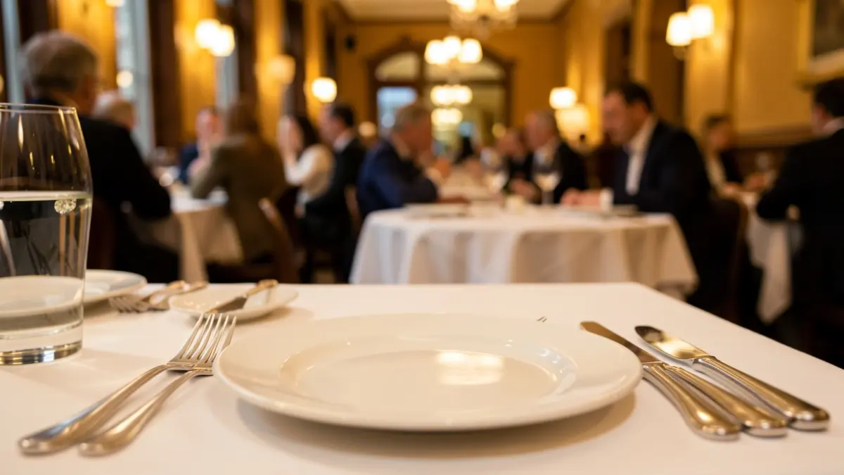 Generic image of a prepared restaurant table.
