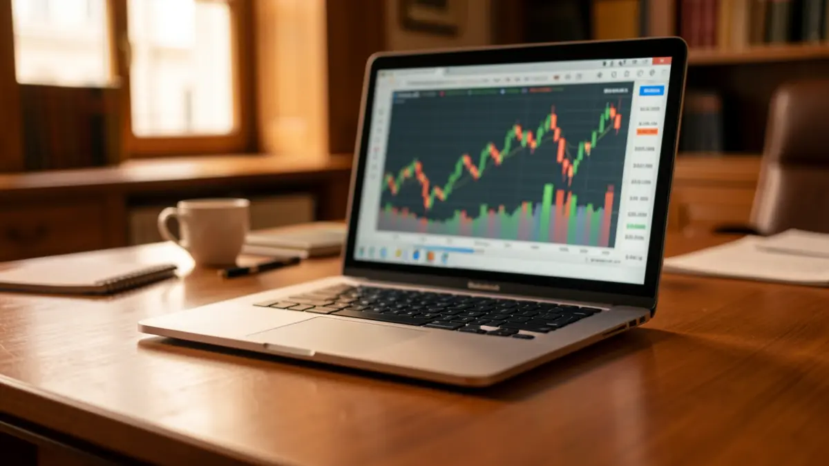 Generic image of financial charts in an office setting.