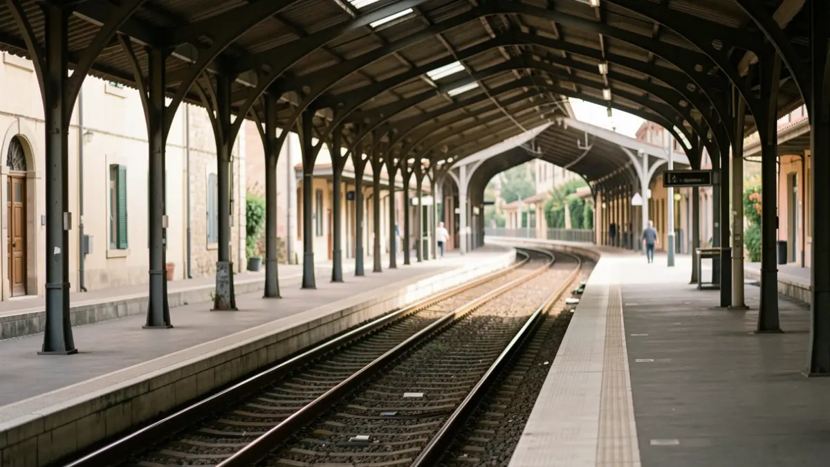 Imagen genérica de una estación de tren con vías ferroviarias.